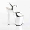 Pleaser - FLAMINGO809 Ankle strap sandal, Pole dance shoes - Silver coloured Product image